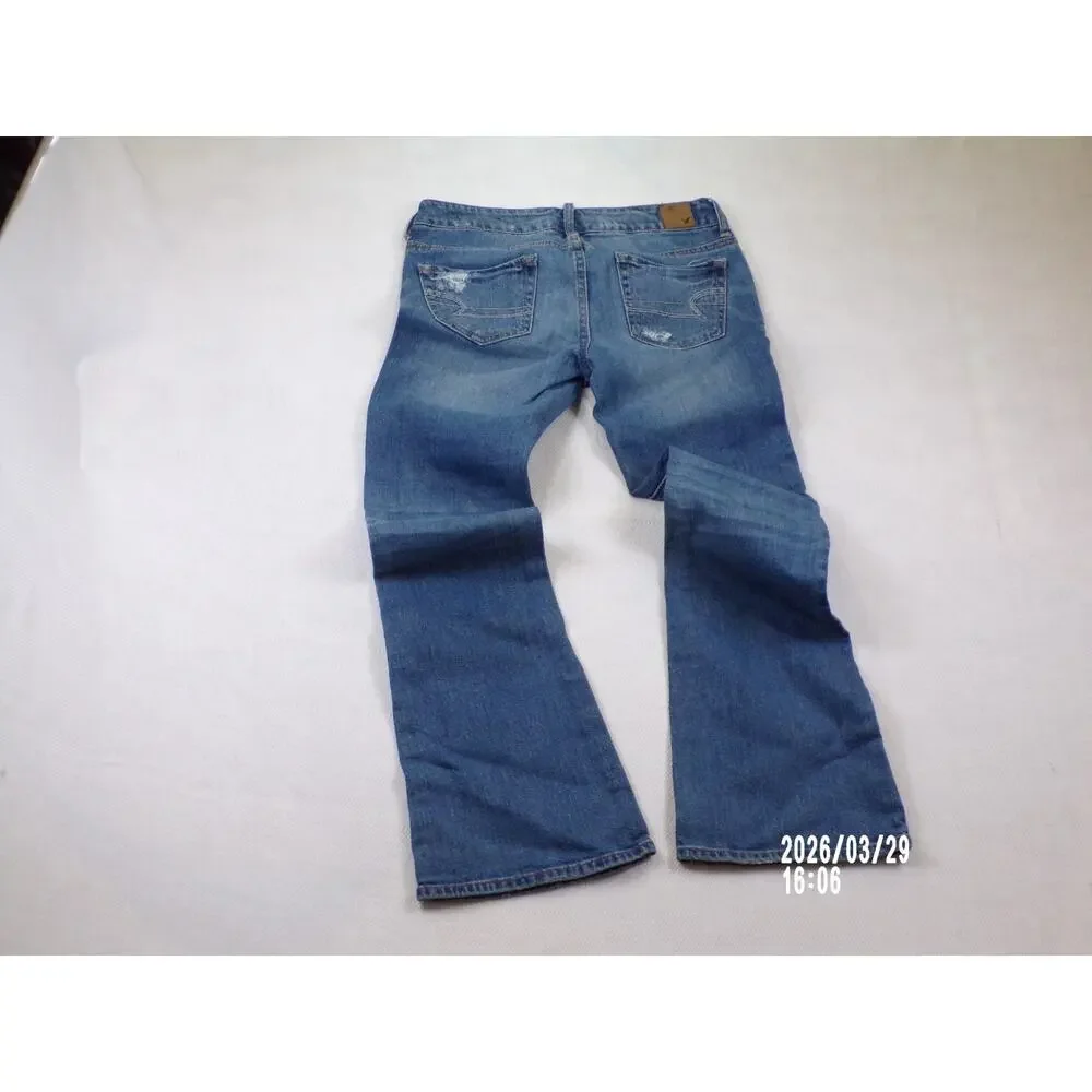American Eagle VINTAGE FLARE Jeans Size 2 Reg Low Rise Y2K Distressed 2010 Retro - Picture 15 of 16